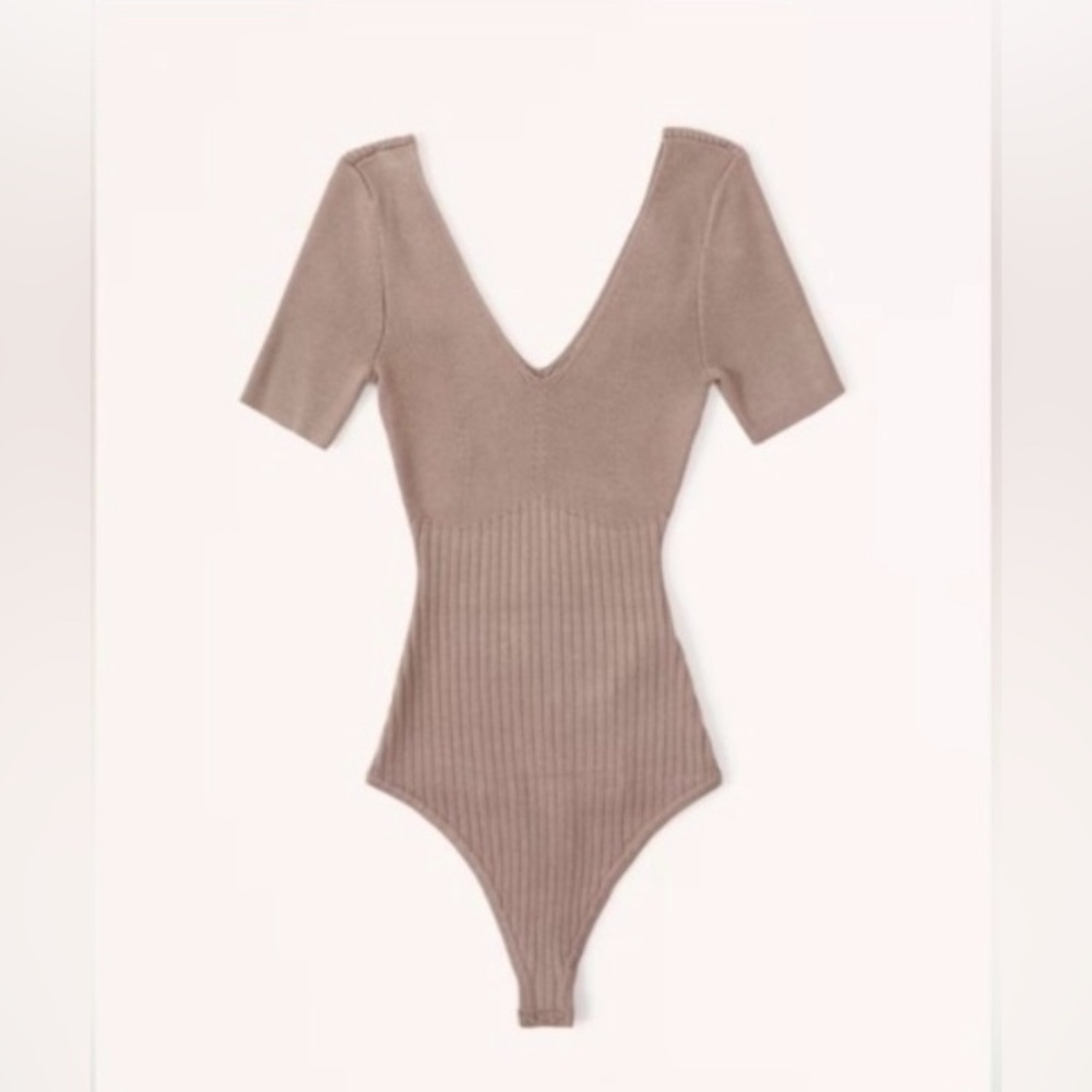 Abercrombie & Fitch Taupe Knit Bodysuit